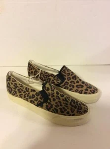 American Outfitters Classic Slip on Leopard/Cheetah Canvas Black Shoes Women 9 - Picture 1 of 1