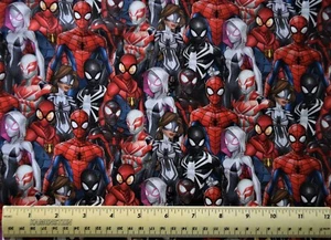 Springs Spiderman and Friends Superheroes Avengers By the 1/4 yard cotton fabric - Picture 1 of 2