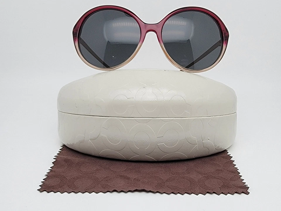 蔻驰 HC8214 L1650 547387 红色沙色渐变镜框灰色镜片太阳镜带盒 — 第 1/4 张图片