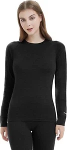 Mujeres 100% Lana Merino Capa Base Top Invierno Cálida Ropa Interior Esquí UT Camisas Regalo - Imagen 1 de 53