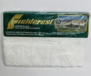Vintage Fieldcrest Limerick Lace Full Flat Percale Sheet Lace Ruffle NOS NEW - Picture 1 of 6