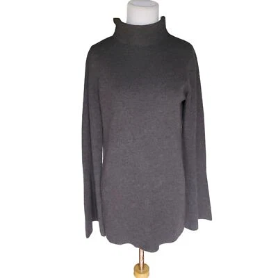 Robert Rodriguez Gray Wool Cashmere Bell Sleeve Open Back Rib Sweater Sz Small Foto 1 de 4