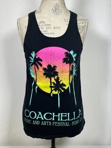 Coachella 2019 Music Festival Line Up Black Tank Top Shirt Women's SMALL - Picture 1 of 13