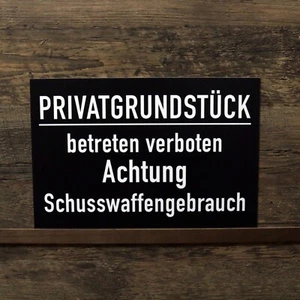Sign Private Property Entering Prohibited Firearm Use Decoration 20cm x 30cm - Picture 1 of 2