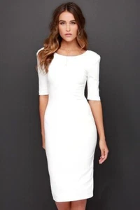 Elegance Womens Real White Lambskin Leather Dress For Special Event Evening Wear - Bild 1 von 3