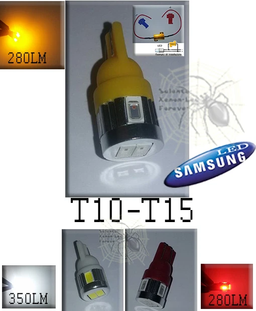 CP LAMPADE T10 W5W / T15 W16W Con 6 LED SMD 5630 - Immagine 1 di 1