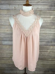 Forever 21 Medium Neu mit Etikett Spitzenbluse Boho Rouge Rosa Ärmellos Karriere Top - Bild 1 von 10