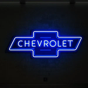 Letrero de neón con logotipo de automóvil CORVETTE 22"x9" luz de lámpara de letrero de neón con impresión HD vívida - Imagen 1 de 4