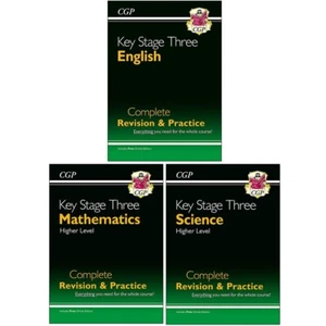 CGP Books KS3 Complete Study & Practice Collection 3 Books Set Maths, English - Picture 1 of 1