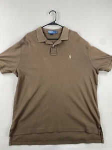 Polo Polo Ralph Lauren De Colección Para Hombre XL Extra Grande Marrón Pony Mangas Cortas - Imagen 1 de 16