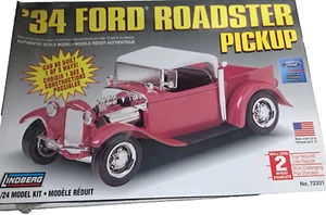 Lindberg 1/24 34 1934 Ford Roadster Pickup 3 in 1 Model Kit Made in USA SEALED - Picture 1 of 5