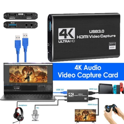 4K Audio Video Capture Card USB 3.0 HDMI Video Capture Device Full HD Recording - Image 1 of 4