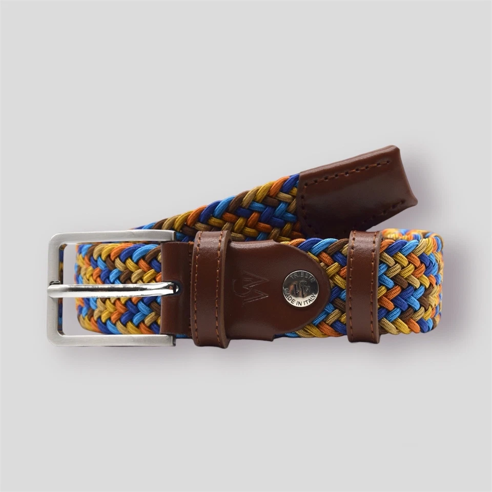 Cintura uomo donna elastica stretch intrecciata regolabile multicolore - Immagine 1 di 1