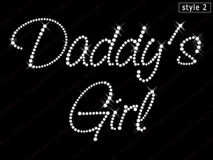 Hotfix Rhinestone Wedding Transfer Daddy's Girl Motif Sty2 - Picture 1 of 1