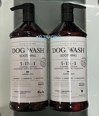 2-Pk~ ROSEN APOTHECARY 5-IN-1 SOOTHING DOG WASH Cleanse Deodorize with OATMEAL