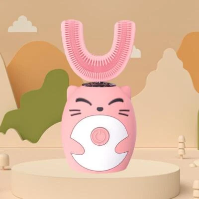 Cepillo de dientes eléctrico sónico para niños en forma de U inteligente 360 grados cepillo de dientes ultrasónico Foto 1 de 4