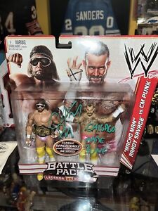 WWF WWE AEW Cm Punk Autographed Macho Man Battle Pack Figure Chicago Made Punk