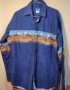 Vintage Rustler Western Cowboy Hemd Pearl Snap 2XL MustangHorses Canyon YELLOWSTONE - Bild 1 von 11