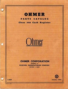 OHMER Class 300 Cash Register Parts Catalog 1946 - Picture 1 of 6