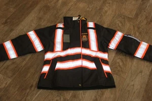 KwikSafety Bombshell Womens LARGE HiVis Safety Bomber Work Coat Jacket Orange - Picture 1 of 12