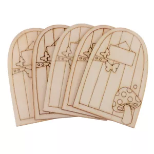 10 Fairy Gardens Crafts Wooden Fairy Door Shaped Embellishment Kids DIY Toys - Picture 1 of 11