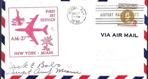 First Jet Airmail Flight Miami AMF - New York 17 Dec 1959 AAMC#J371f - Picture 1 of 1