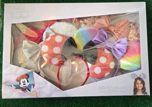 DISNEY 100th Anniversary Boxed Minnie Mouse Ear 5 Piece Set NEW - Picture 1 of 2