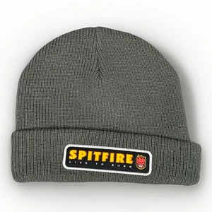 Spitfire Wheels Gorro Gris Live To Burn Puños Tejido Gorra Patinador Monopatín - Imagen 1 de 5