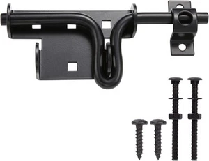 Slide Bolt Gate Latch,Sliding Door Lock with Padlock Hole, Heavy Black - Picture 1 of 6