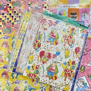 NOS Lot of 18 Assorted Vintage Child & Adult Birthday Gift Wrap Wrapping Paper - Picture 1 of 12