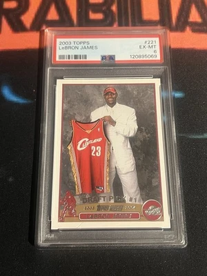 PSA 6 EX-MINT LEBRON JAMES 2003-04 TOPPS #221 RC ROOKIE LA LAKERS CLE CAVALIERS - Image 1 of 2