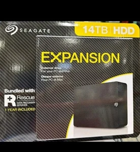Disco duro externo de escritorio Seagate 14 TB expansión USB 3.0 recuperación de rescate - Imagen 1 de 5