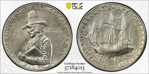 1920 Pilgrim Commemorative Half Dollar 50C PCGS AU Detail #4013 - Picture 1 of 5