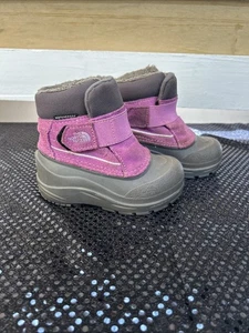 The North Face Sz 7 Toddler Kids Alpenglow Waterproof Rubber Boots Grey Violet - Picture 1 of 9