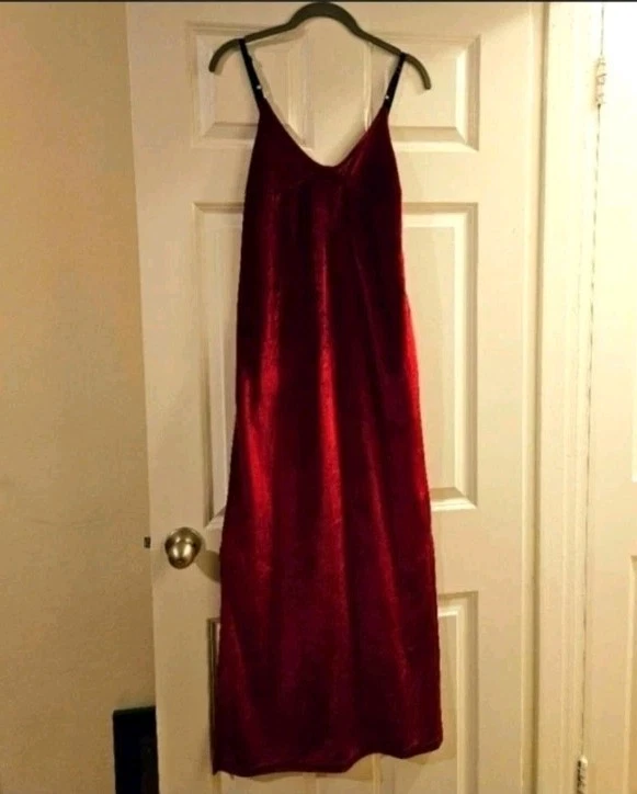 Vestido de terciopelo rojo vintage años 90 Goth Serious LA para mujer talla pequeña Foto 1 de 4
