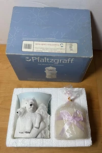 Pfaltzgraff Winter Frost Polar Bear Sculpted Resin Candle Holder in Orig Box - Picture 1 of 5