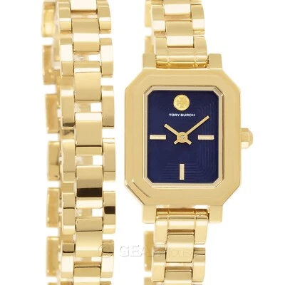 TORY BURCH Robinson Womens Double Wrap Watch, Blue Dial, Gold Stainless Steel - Image 1 of 4
