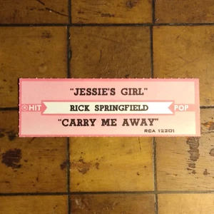 Jukebox Strip: RICK SPRINGFIELD Jessie's Girl 1981 RCA 12201 Boogie Nights OST - Picture 1 of 2