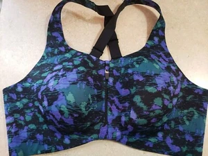 Knix Catalyst Front Zip Racerback Sports Bra Sz 8 Galactica Print 40 42D 40 42DD - Picture 1 of 8