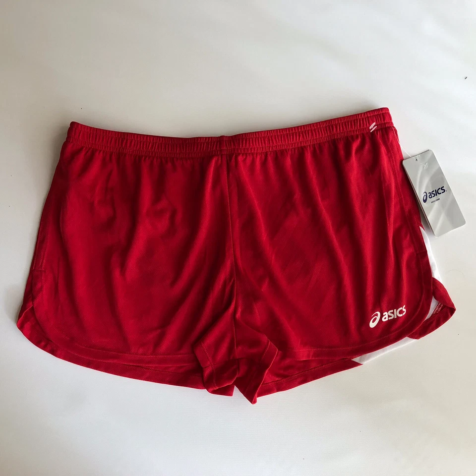 Asics Women’s Break Through Split Lined Shorts, Red, Sz XL TF2354 - Image 1 of 4