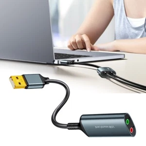 Carte Son USB USB2.0 vers 3.5mm Adaptateur Auditif pour Ordinateur Casques Microphone - Photo 1/9