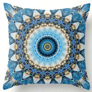 HORSE & WESTERN HOME DECOR GIFTS MANDALA PRINT CUSHION COVER 45cms 18inch BLUE - Picture 1 of 1
