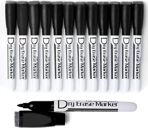 Magnetische trocken abwischbare Marker mit Radierer geruchsarm feine Spitze Whiteboard Stifte Packung - Bild 1 von 4