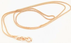 9ct rose gold chain 18 inch round link wheat chain 9 carat gold hallmarked - Picture 1 of 8