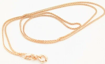 9ct rose gold chain 18 inch round link wheat chain 9 carat gold hallmarked - Image 1 of 4