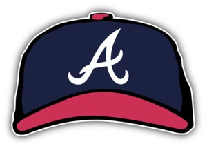 "Gorra de béisbol Atlanta Braves MLB con logotipo de coche pegatina para parachoques - 3'', 5'', 6"" u 8""" - Imagen 1 de 1
