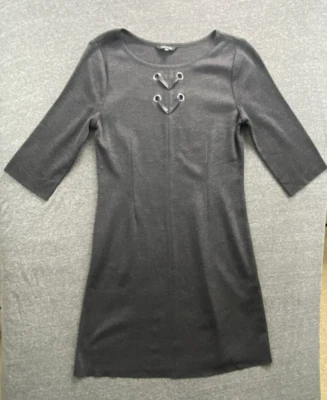 Misook Dress Womens Small Gray Sheath Knit Pullover Capsule Minimalist Office - Image 1 of 4