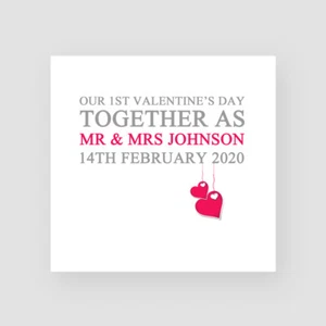 Nuestra tarjeta personalizada hecha a mano del primer día de San Valentín juntos como primera para él ella - Imagen 1 de 4