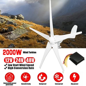 2000W Wind Turbine Generator New Energy Power 5 Blades Controller 12V 24V 48V MK - Picture 1 of 14