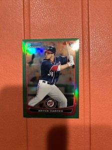 2012 BOWMAN CHROME BRYCE HARPER RC #214 GREEN REFRACTOR